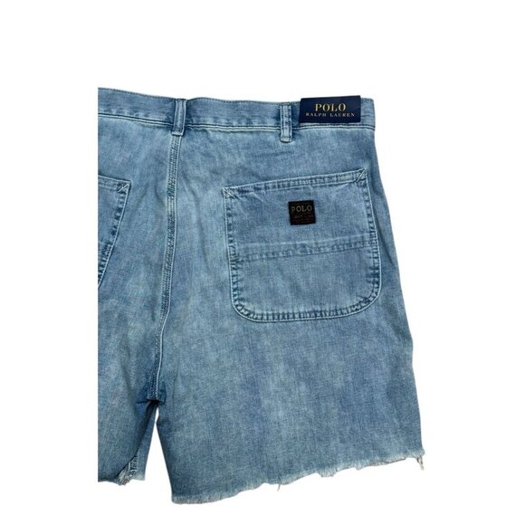 Polo Ralph Lauren Sz 36 Men’s Shorts Carpenter Jean Blue Denim Retro Style New - Picture 3 of 6